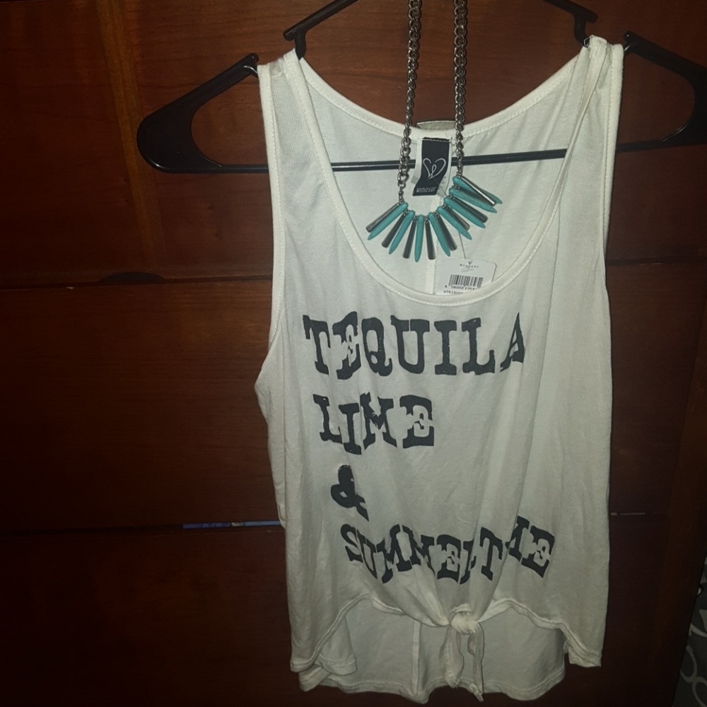 Tequila lime and summertime knotted tank